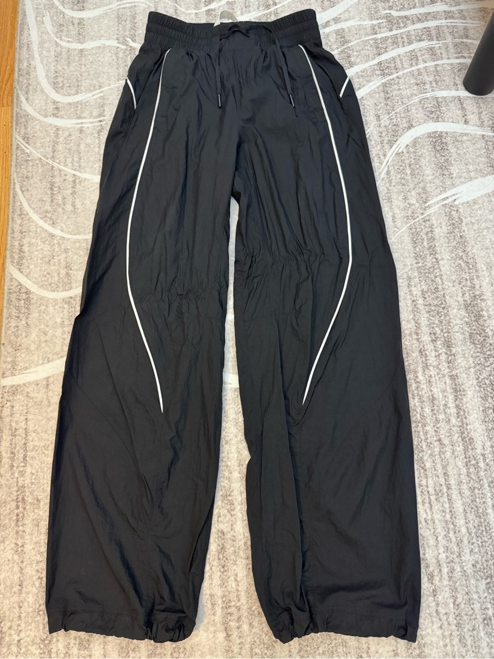 lululemon athletica Black Jogger Pants with White Piping